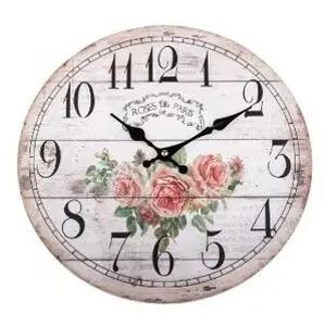 Hodiny Nástenné hodiny Paris roses, pr. 34 cm, drevo