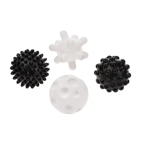 Náučné hračky AKUKU - Sada senzorických hračiek balóniky 4ks 6 cm čiernobiele
