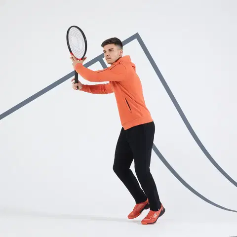 bedminton Pánska mikina Soft na tenis s kapucňou červená