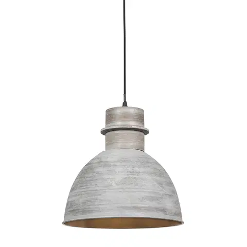 Zavesne lampy Sada 2 vidieckych závesných lámp šedej farby - Dory