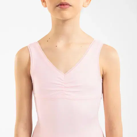 balet Dievčenský baletný trikot 500 ružový