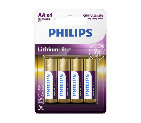 Predlžovacie káble Philips Philips FR6LB4A/10 - 4 ks Lithiová batéria AA LITHIUM ULTRA 1,5V 