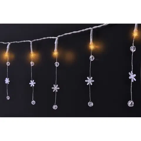 Vianočné dekorácie Solight 1V235 Svetelný LED reťaz s ozdobnými príveskami 20 LED, teplá biela, 20 m