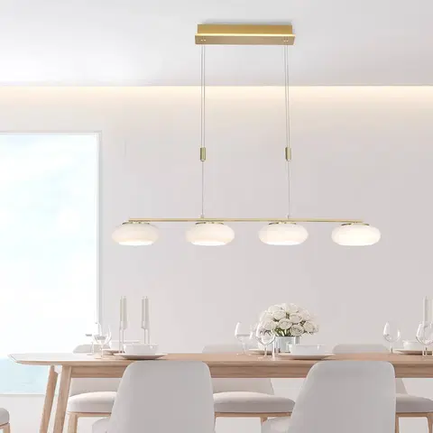 SmartHome lustre Q-Smart-Home Paul Neuhaus Q-ETIENNE LED svetlo, 4-pl., mosadzná