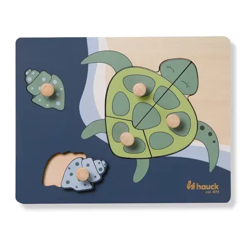Hračky puzzle HAUCK - Puzzle drevené s úchytmi Puzzle N Sort Turtle