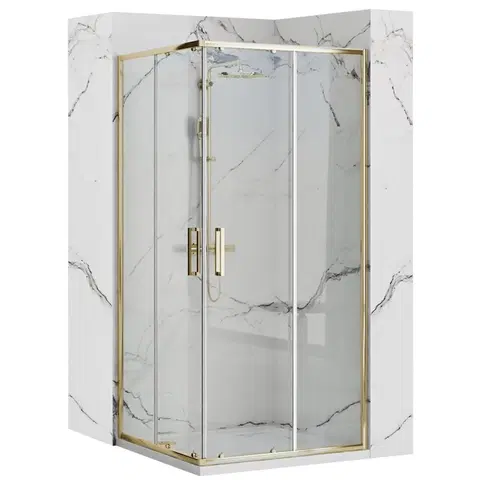 Sprchovacie kúty REA/S - Sprchovací kút PUNTO 80x80 Gold So sprchovou vaničkou Savoy KPL-K6441