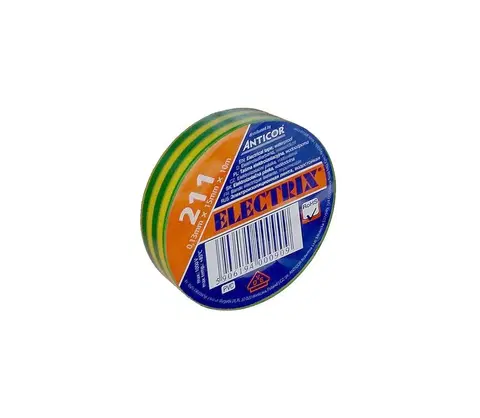 Predlžovacie káble   AP01 − Izolačná páska ELECTRIX 15mm x 10m žltozelená 