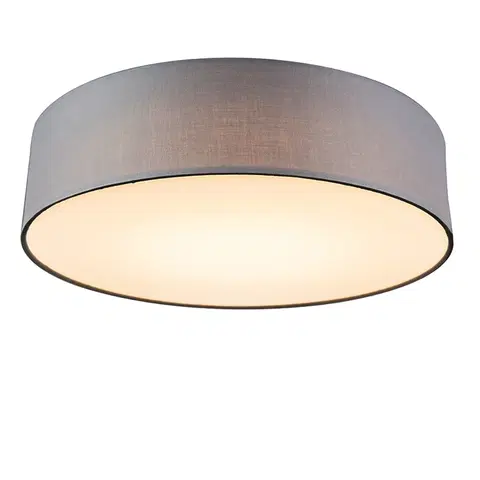 Stropne svietidla Stropná lampa sivá 40 cm vrátane LED - bubnová LED