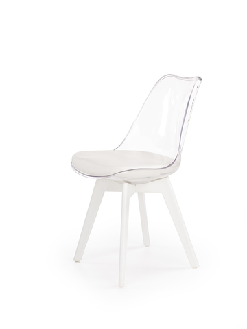 Jedálenské stoličky HALMAR K245 jedálenská stolička biela / priehľadná
