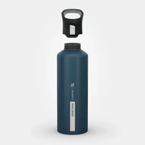 kemping Turistická fľaša MH500 s rýchlouzáverom 1 liter z hliníka modrá