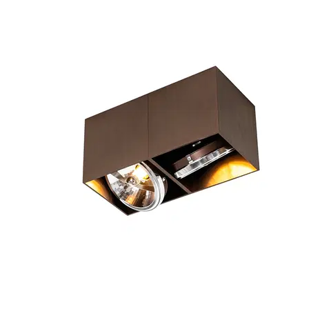 Bodove svetla Dizajnové bodové tmavé bronzové obdĺžnikové 2-svetlé - Box