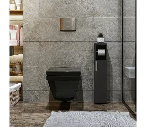 Kúpeľňové skrinky  Skrinka s držiakom toaletného papiera STAR 65x15 cm antracit 