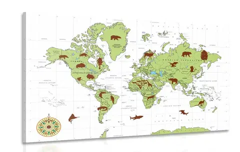 Obrazy mapy Obraz mapa so zvieratami