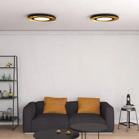 Stropné svietidlá ACB ILUMINACIÓN Stropné svietidlo Shiitake LED, čierna / zlatá