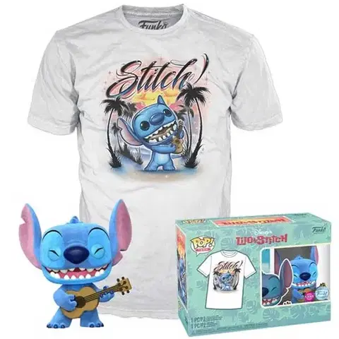 Zberateľské figúrky Pop! & Tričko: Lilo and Stitch Ukelele Stitch (Flocked) Special Edition veľkosť S
