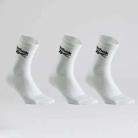 bedminton Súprava 3 párov vysokých bavlnených ponožiek