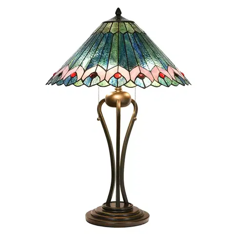 Stolové lampy Clayre&Eef Stolová lampa 5LL-5391 v štýle Tiffany