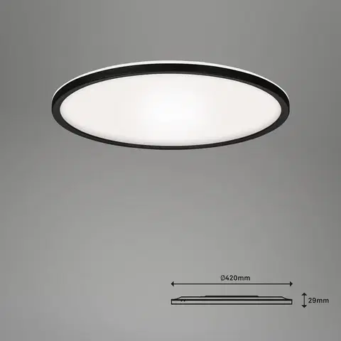 SmartHome stropné svietidlá Briloner LED stropné svietidlo Slim smart black dim CCT Ø 42 cm