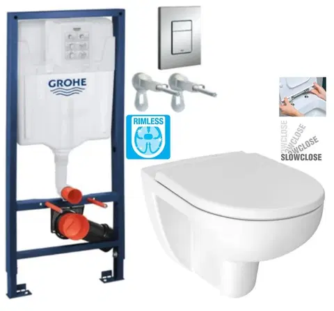 Záchody Rapid SL pre závesné WC 38528SET s chrómovou doskou + WC JIKA LYRA PLUS RIMLESS + SEDADLO duraplastu SLOWCLOSE 38772001 LY2