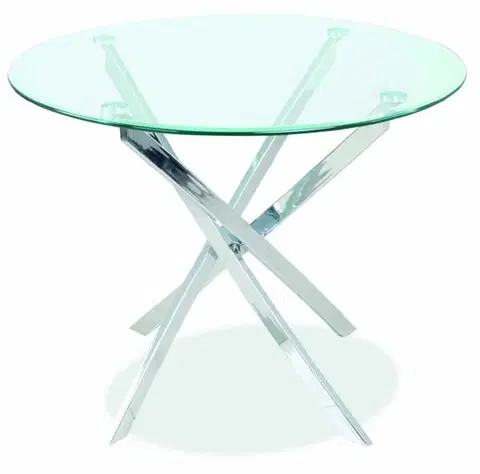 Jedálenské stoly  AGIP jedálenský stôl, chróm/sklo