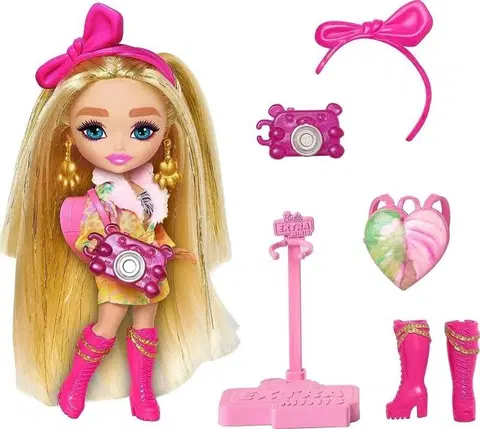 Hračky bábiky MATTEL -  Mattel Barbie Extra minis blondínka v safari oblečku