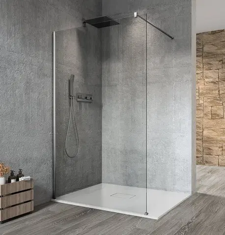 Sprchové dvere GELCO - VARIO CHROME jednodielna sprchová zástena na inštaláciu k stene, číre sklo, 700  GX1270GX1010