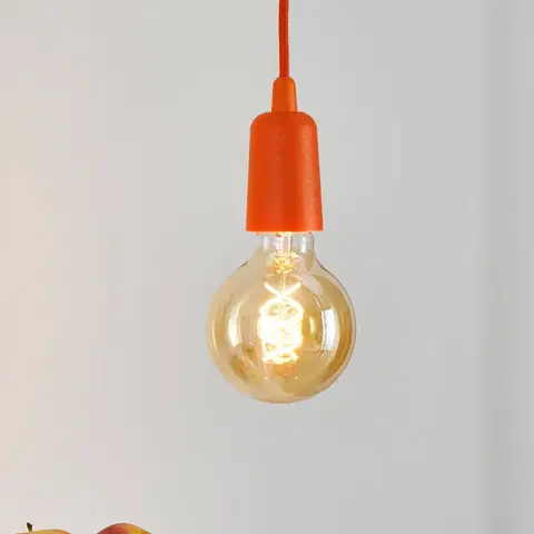 Závesné svietidlá SOLLUX LIGHTING Závesná lampa Brasil, oranžová, jedno-plameňová