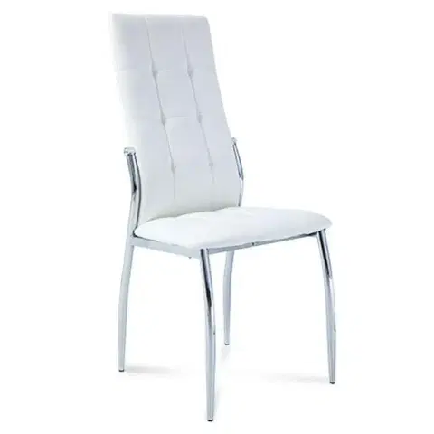 Čalúnené stoličky Stolička Emma ekokoža biely