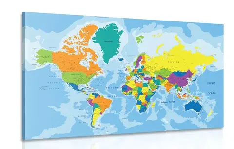 Obrazy mapy Obraz farebná mapa sveta