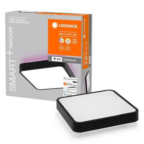 SmartHome stropné svietidlá LEDVANCE SMART+ LEDVANCE SMART+WiFi Orbis Backlight čierna 35x35cm