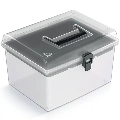 Úložné boxy NABBI NUF3HT plastový úložný box priehľadná / čierna