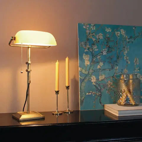 Stolové lampy na písací stôl Steinhauer Stolová lampa Ancilla nastaviteľná bronzová/žltá