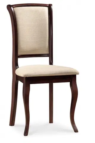 Jedálenské stoličky SC-MN čalúnená jedálenská stolička, orech tmavý / krémová