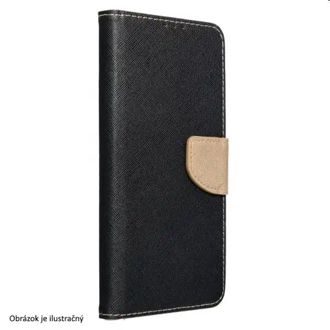 Puzdrá na mobilné telefóny Knižkové puzdro FANCY Book pre Samsung Galaxy S22, čiernazlatá TEL133688
