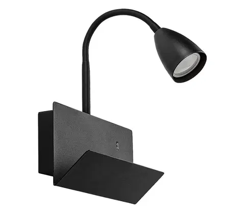 Svietidlá Rabalux Rabalux 71089 - Nástenná lampa s poličkou TACITO 1xGU10/25W/230V čierna 