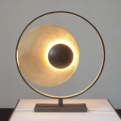 Stolové lampy Holländer Stolová lampa Satellite zlato-hnedá, výška 58