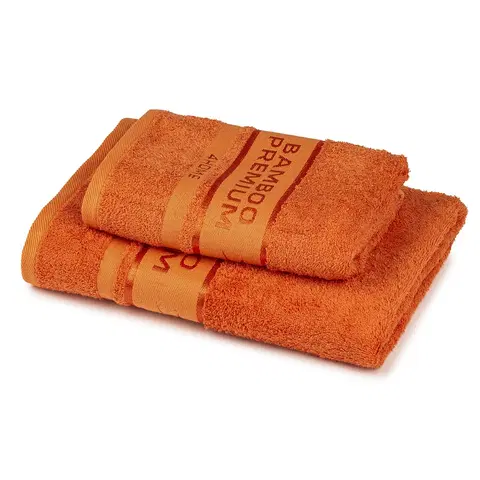 Uteráky 4Home Sada Bamboo Premium osuška a uterák oranžová, 70 x 140 cm, 50 x 100 cm