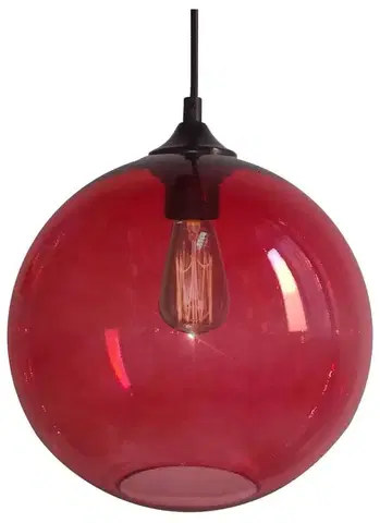 Osvetlenie Závěsná lampa EDISON s nastavitelnou výškou Candellux Červená