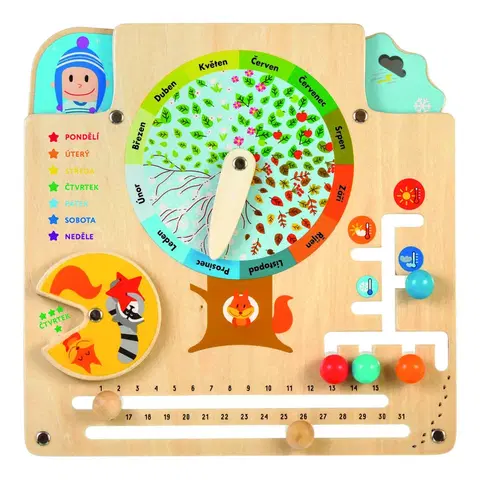 Drevené hračky LUCY & LEO - 322 Kalendár prírody - drevená náučná hracia doska