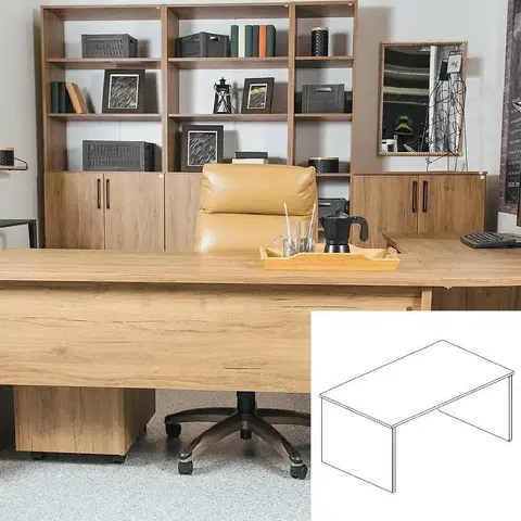 Moderné kancelárske stoly Písací stôl Idea 160x70x75 Alabama
