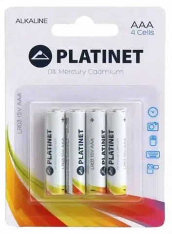Batérie primárne PLATINET Monočlánok alkalický AAA/LR03 1,5V, blister 4ks PLATINET PL0167