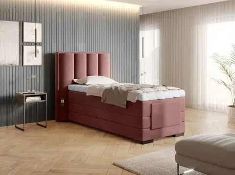 Elektrické polohovacie Elektrická polohovacia boxspringová posteľ VERONA Eltap Lukso 24 - ružová