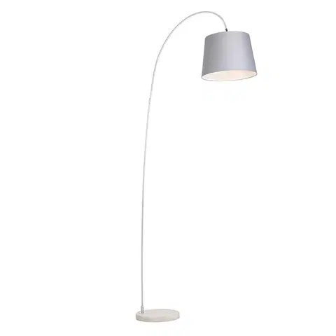 Stojace lampy Inteligentná oblúková lampa oceľová tkanina tienidlo šedá vrátane WiFi A60 - ohyb