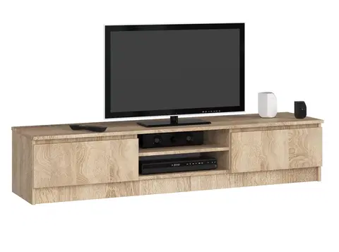 TV stolíky Dizajnový TV stolík ROMANA160, dub Sonoma