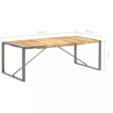 Jedálenské stoly Jedálenský stôl hnedá / sivá Dekorhome 220x100x75 cm