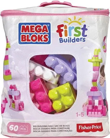 Hračky stavebnice MEGA BLOKS MEGA BLOKS - First Builders Building Bag Girls (60)