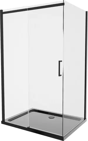 Vane MEXEN/S - Omega sprchovací kút 120x80 cm, transparent, čierna + čierna vanička so sifónom 825-120-080-70-00-4070B