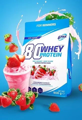 Srvátkový koncentrát (WPC) 80 Whey Protein - 6PAK Nutrition 908 g Strawberry