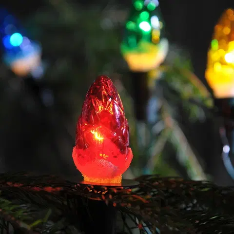 Vianočné dekorácie Svetelná reťaz Šiška farebná, 12 žiaroviek