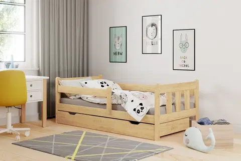 Detské izby Detská posteľ so zásuvkou MARINELLA 160x80 cm Halmar Borovica